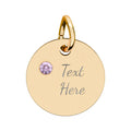 Birthstone Circle Charm (Engraving)