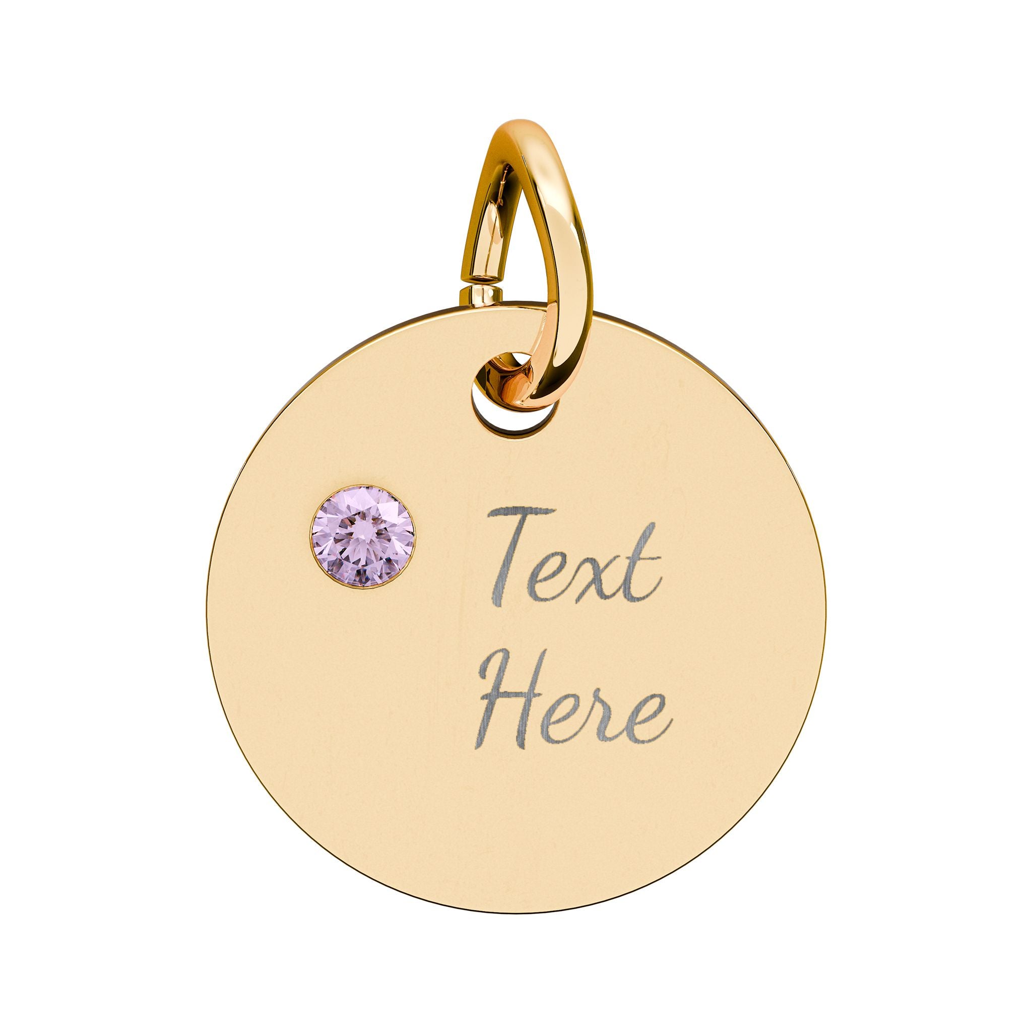 Birthstone Circle Charm (Engraving)