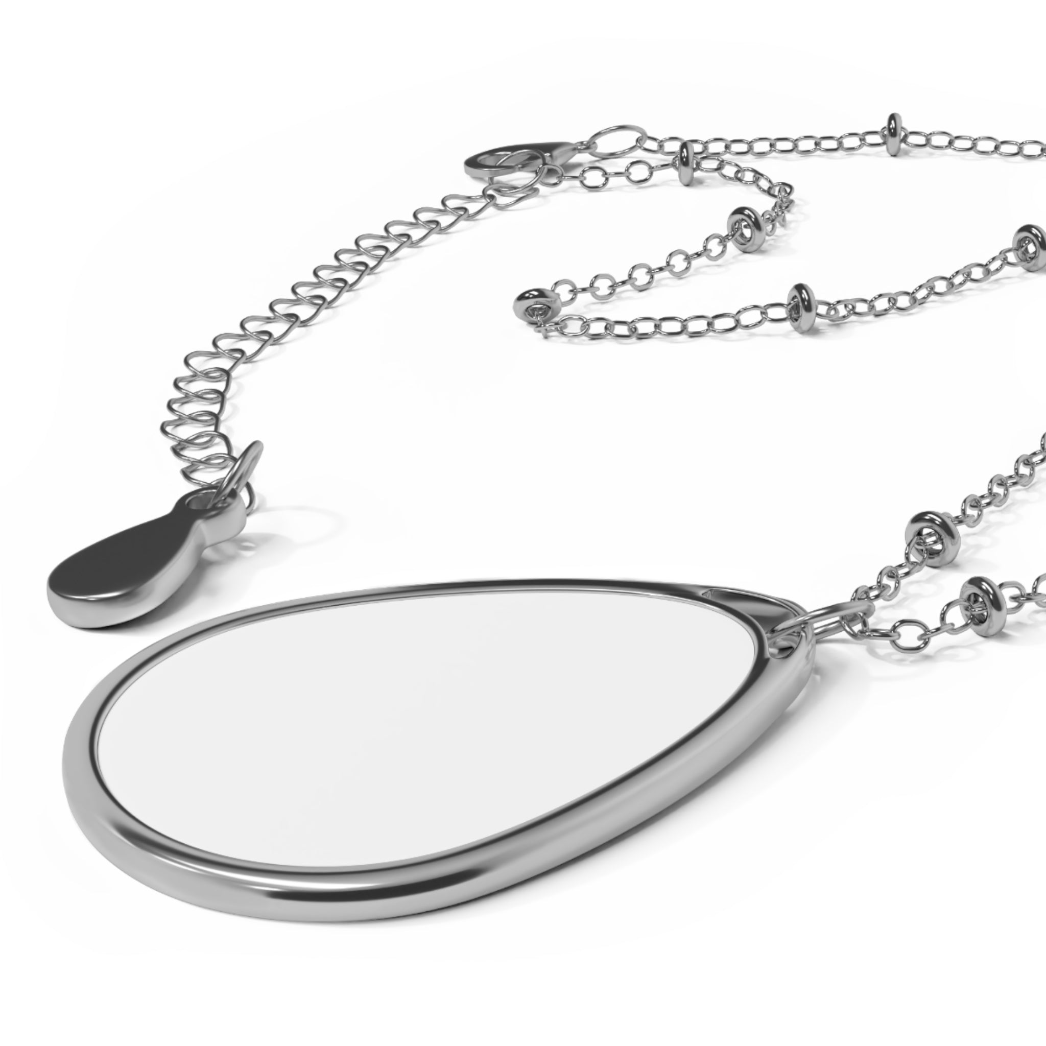 Engravable Oval Pendant Necklace