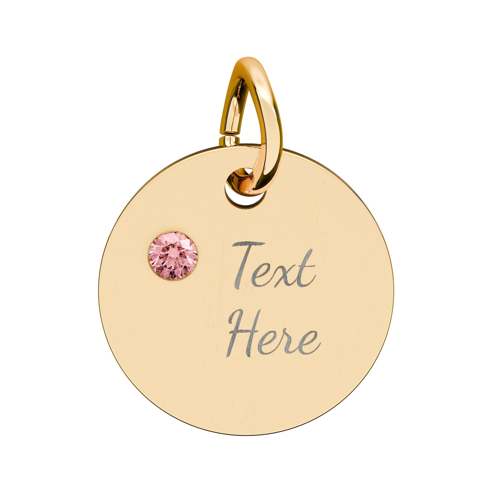Birthstone Circle Charm (Engraving)