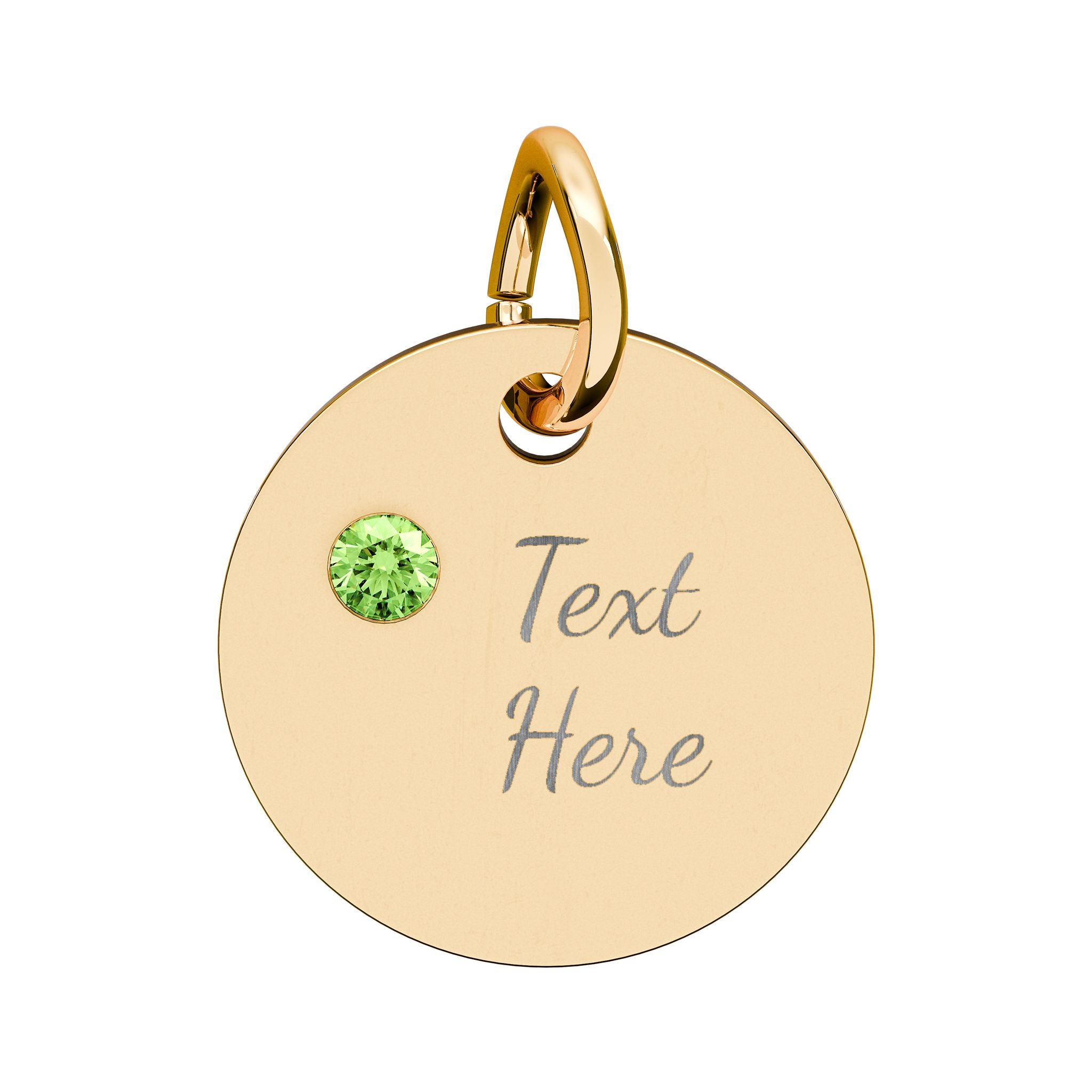 Birthstone Circle Charm (Engraving)