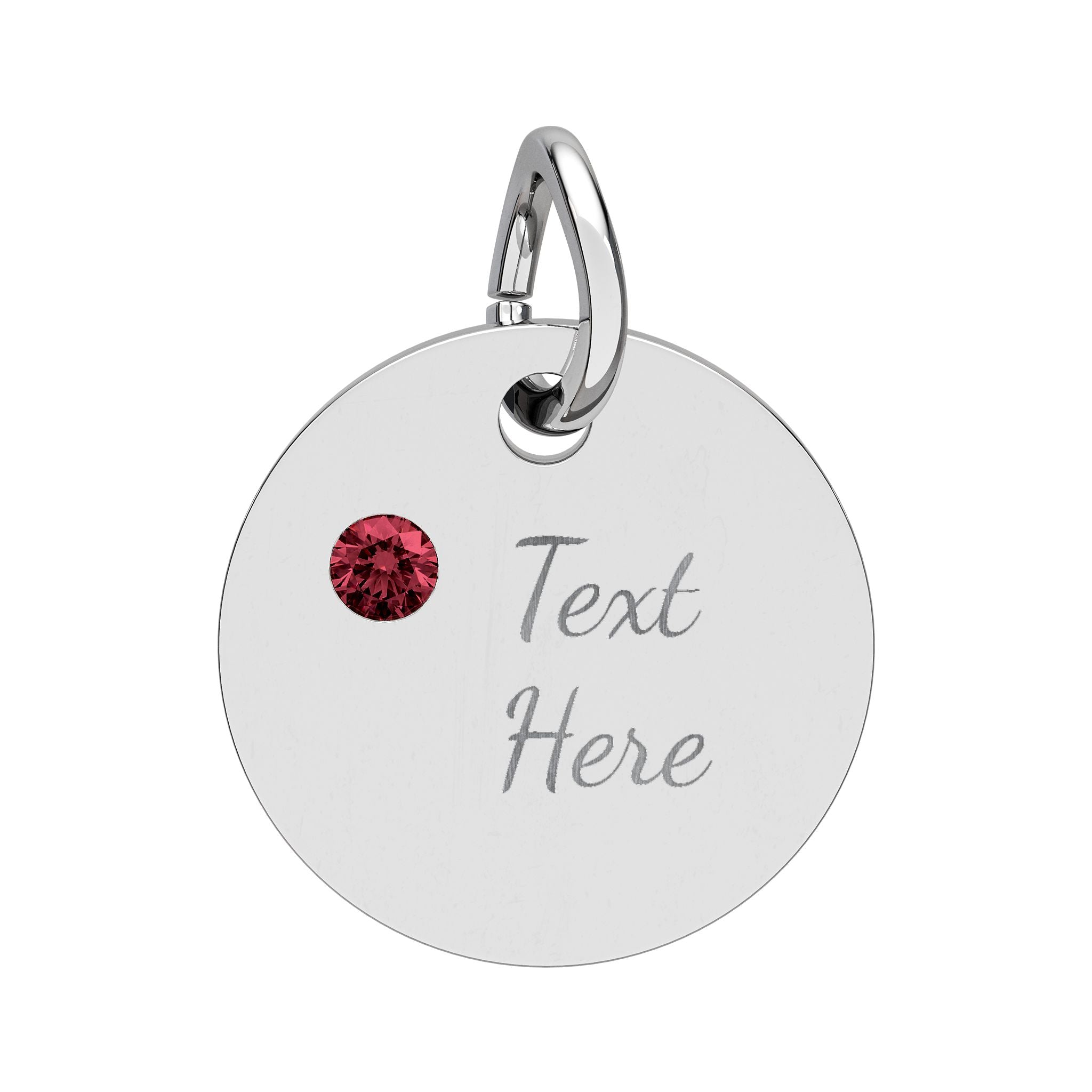 Birthstone Circle Charm (Engraving)
