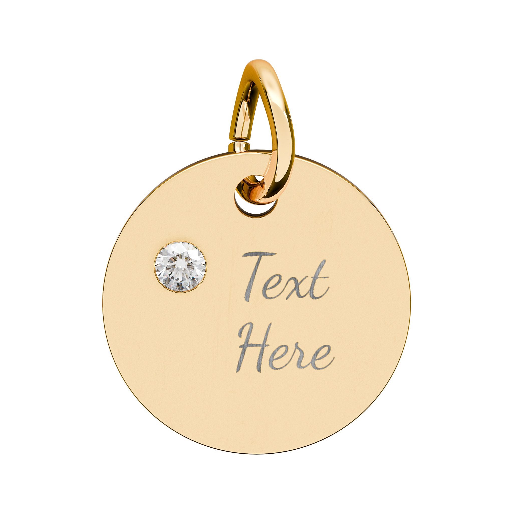 Birthstone Circle Charm (Engraving)