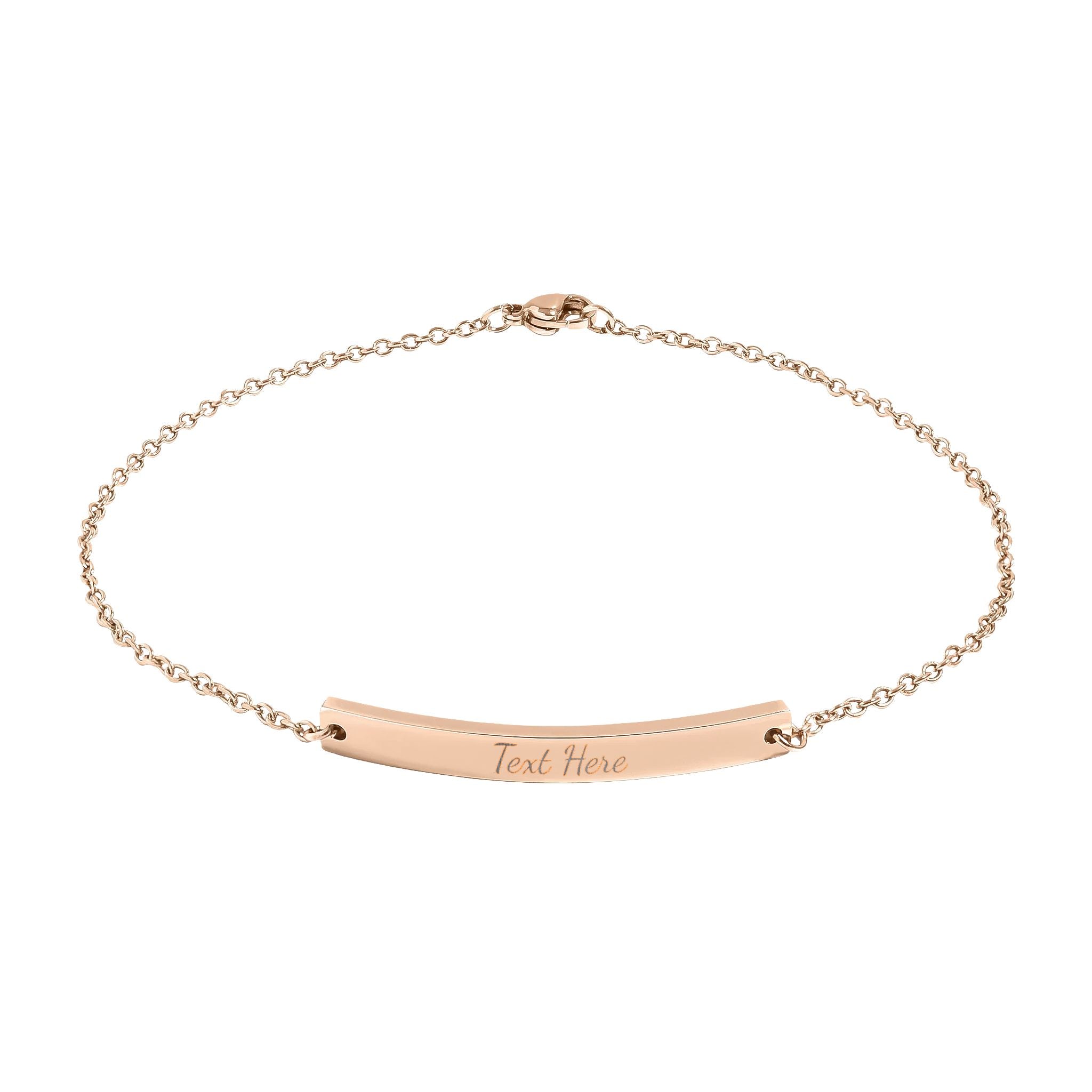 Curved Bar Anklet (Engraving)