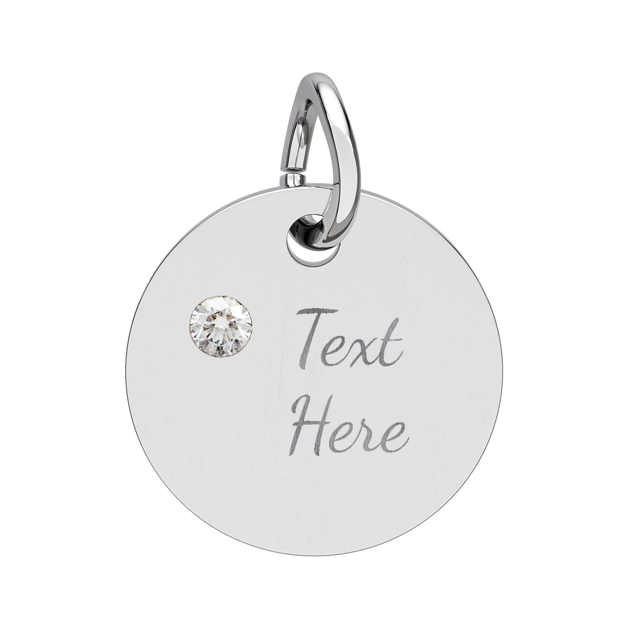 Birthstone Circle Charm (Engraving)
