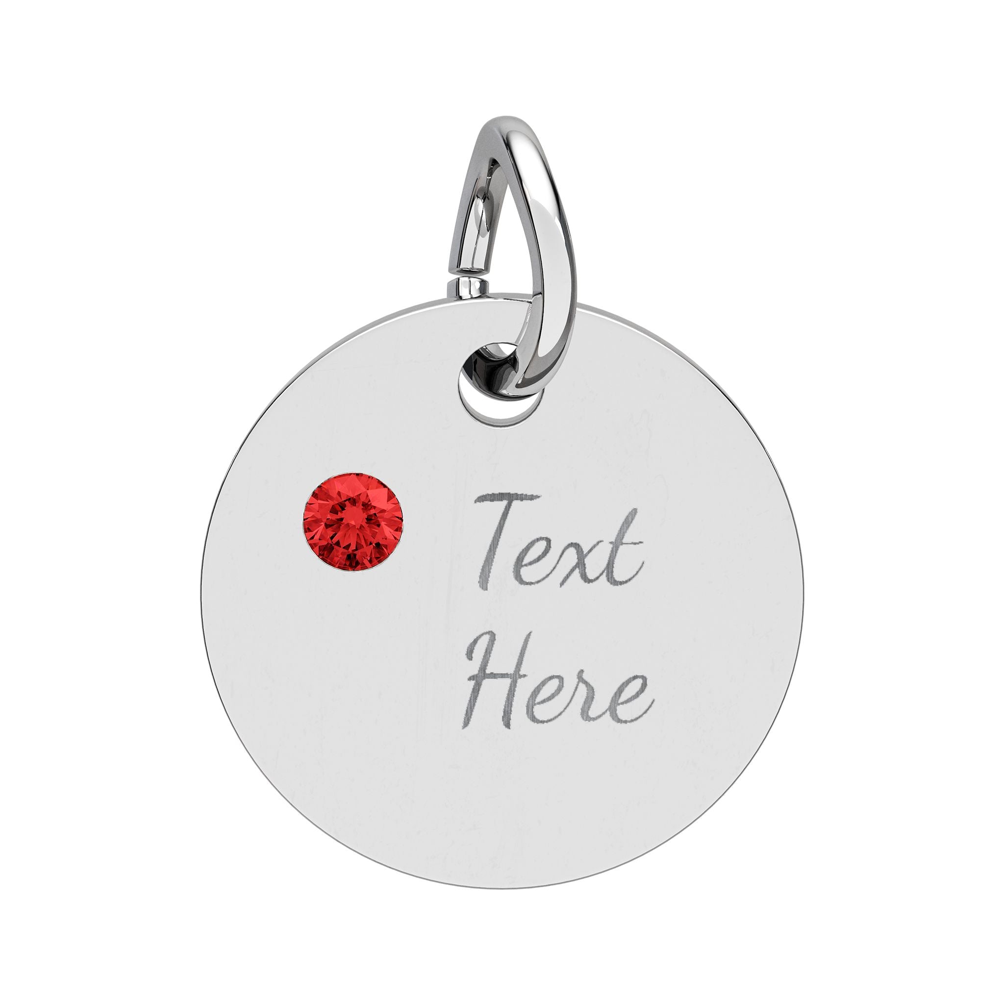 Birthstone Circle Charm (Engraving)