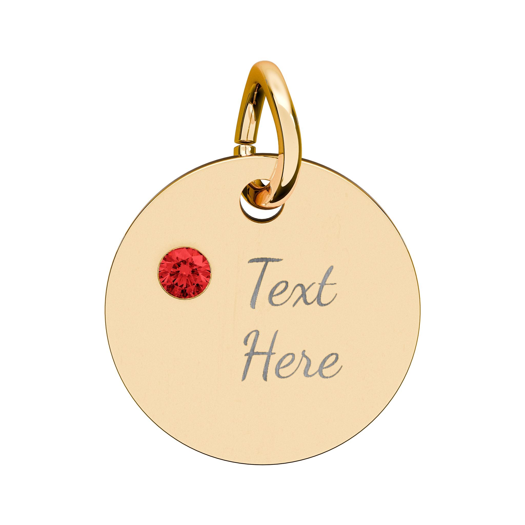 Birthstone Circle Charm (Engraving)