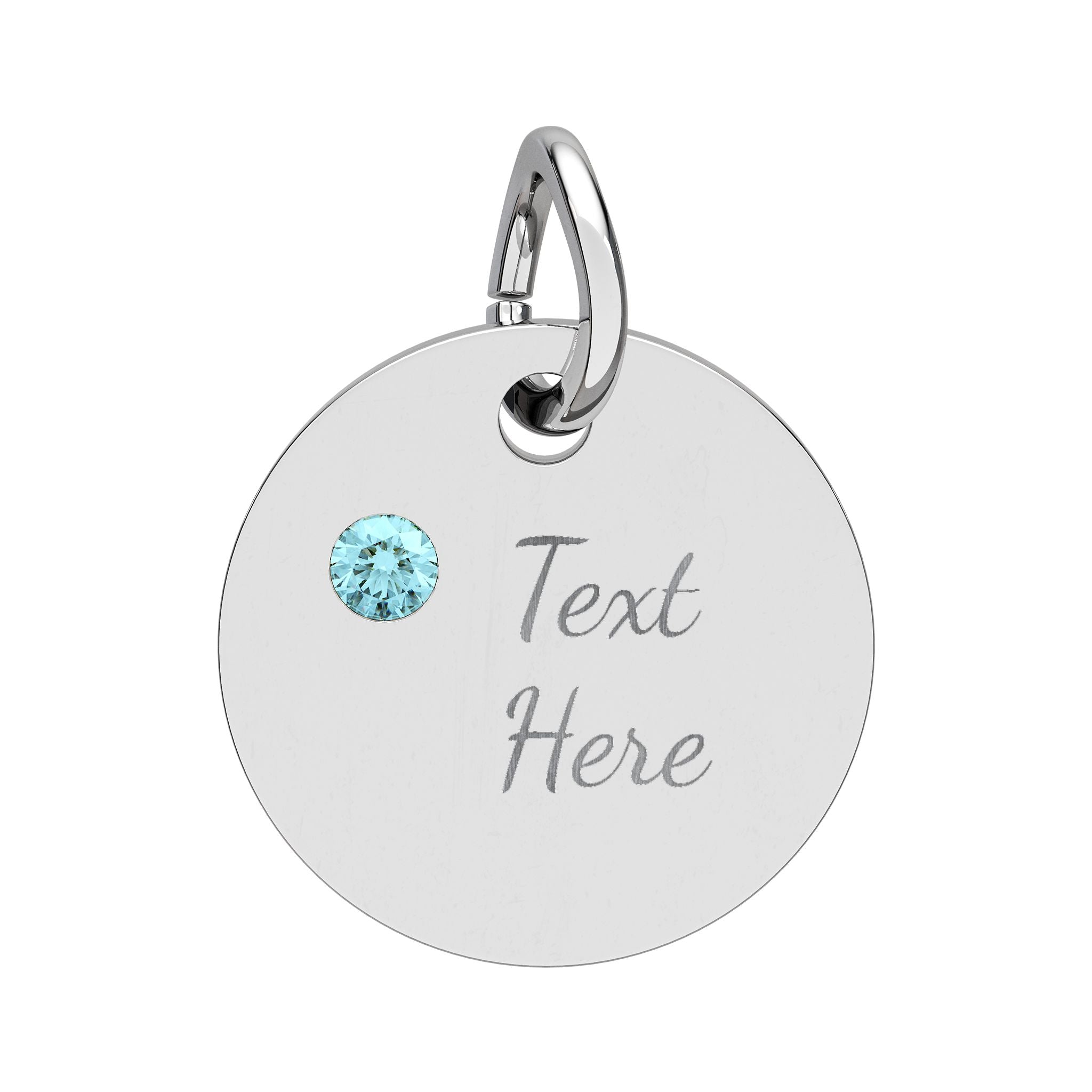 Birthstone Circle Charm (Engraving)