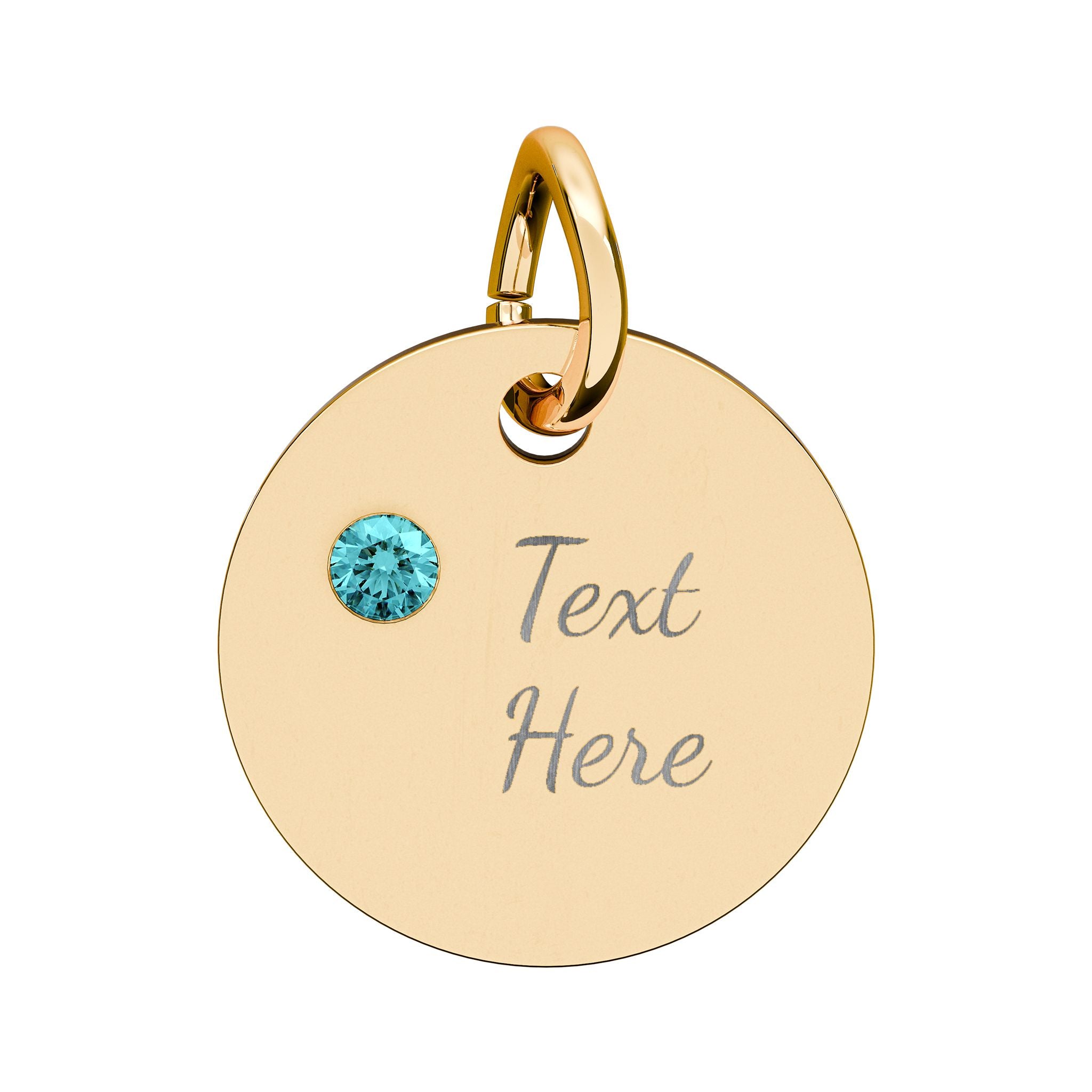 Birthstone Circle Charm (Engraving)