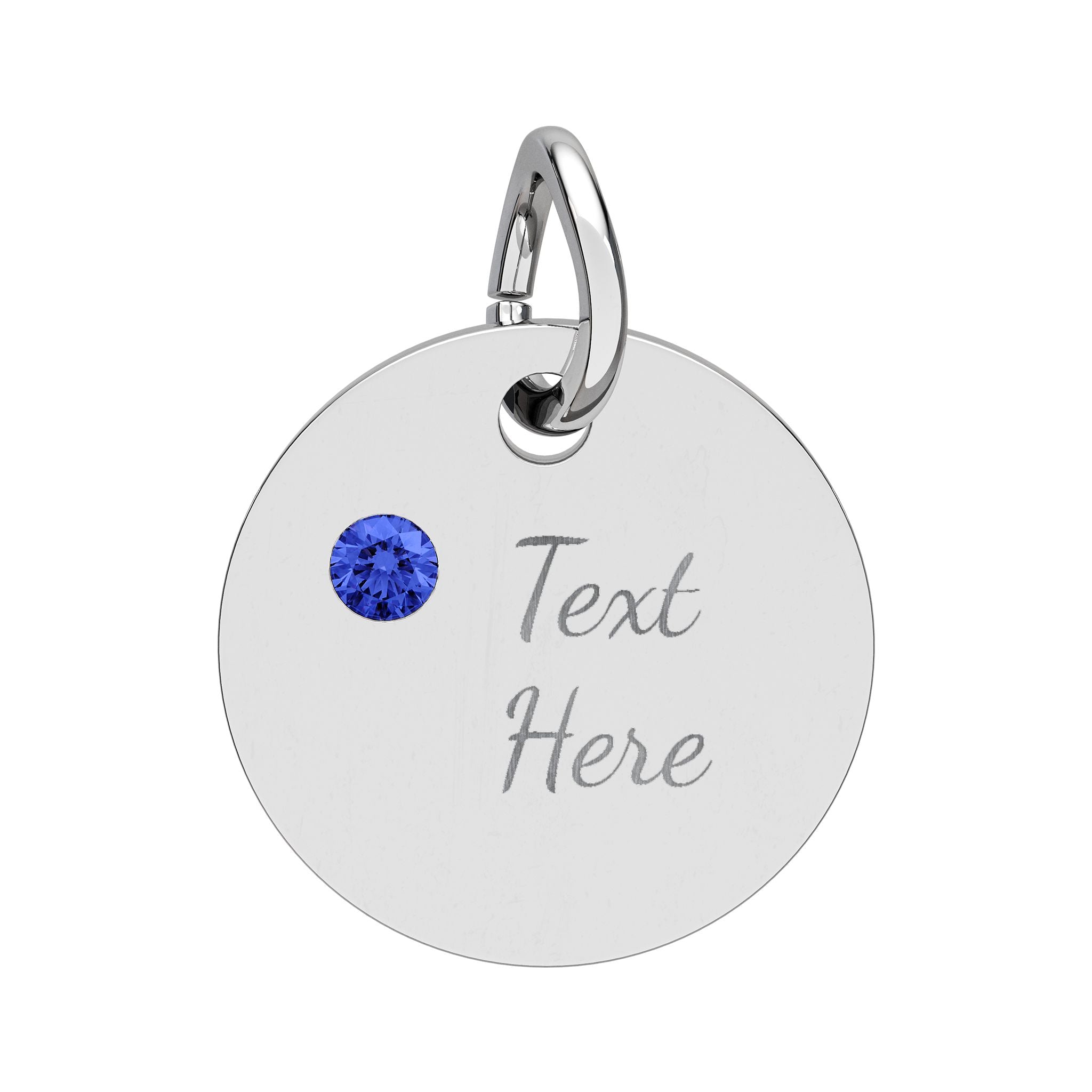 Birthstone Circle Charm (Engraving)