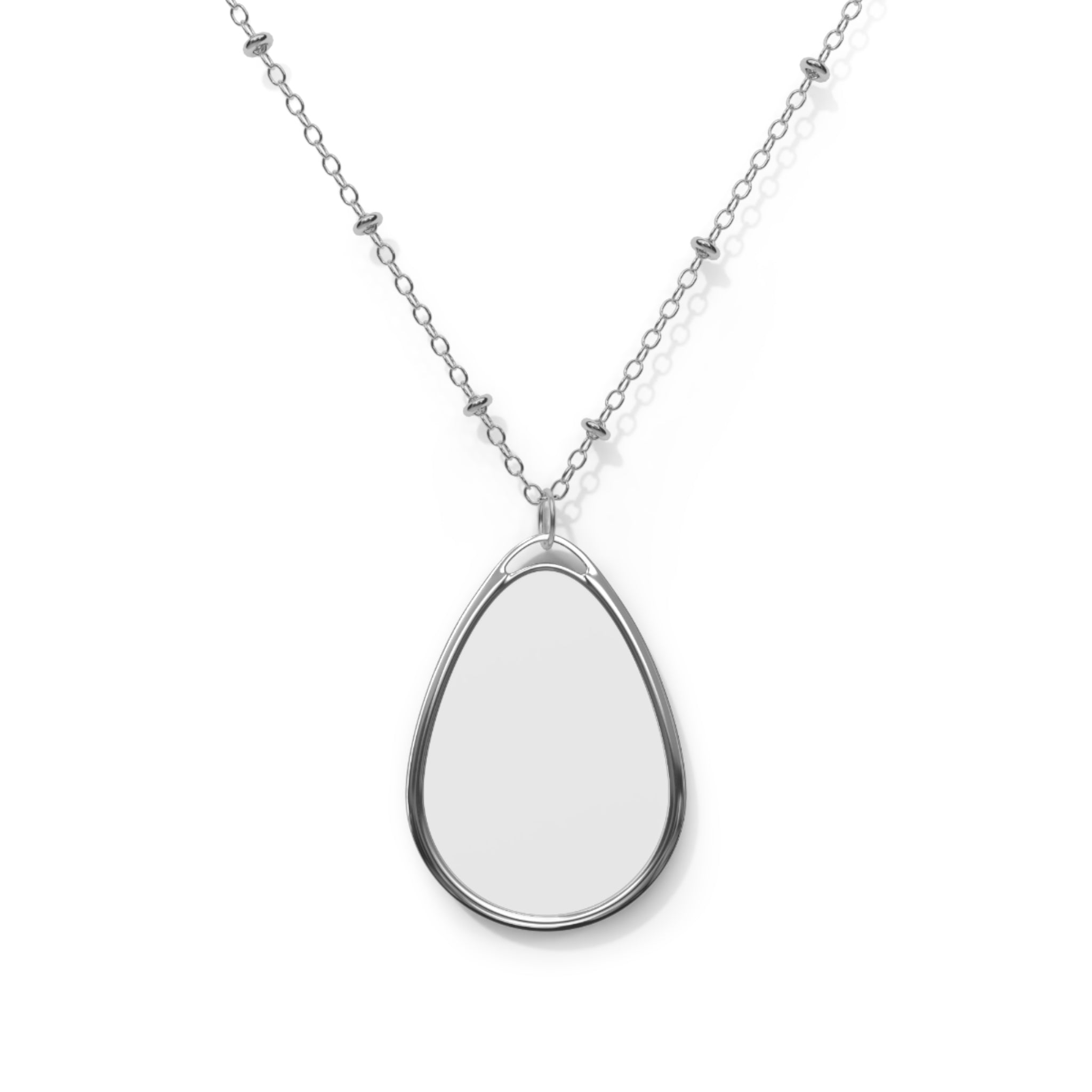 Engravable Oval Pendant Necklace