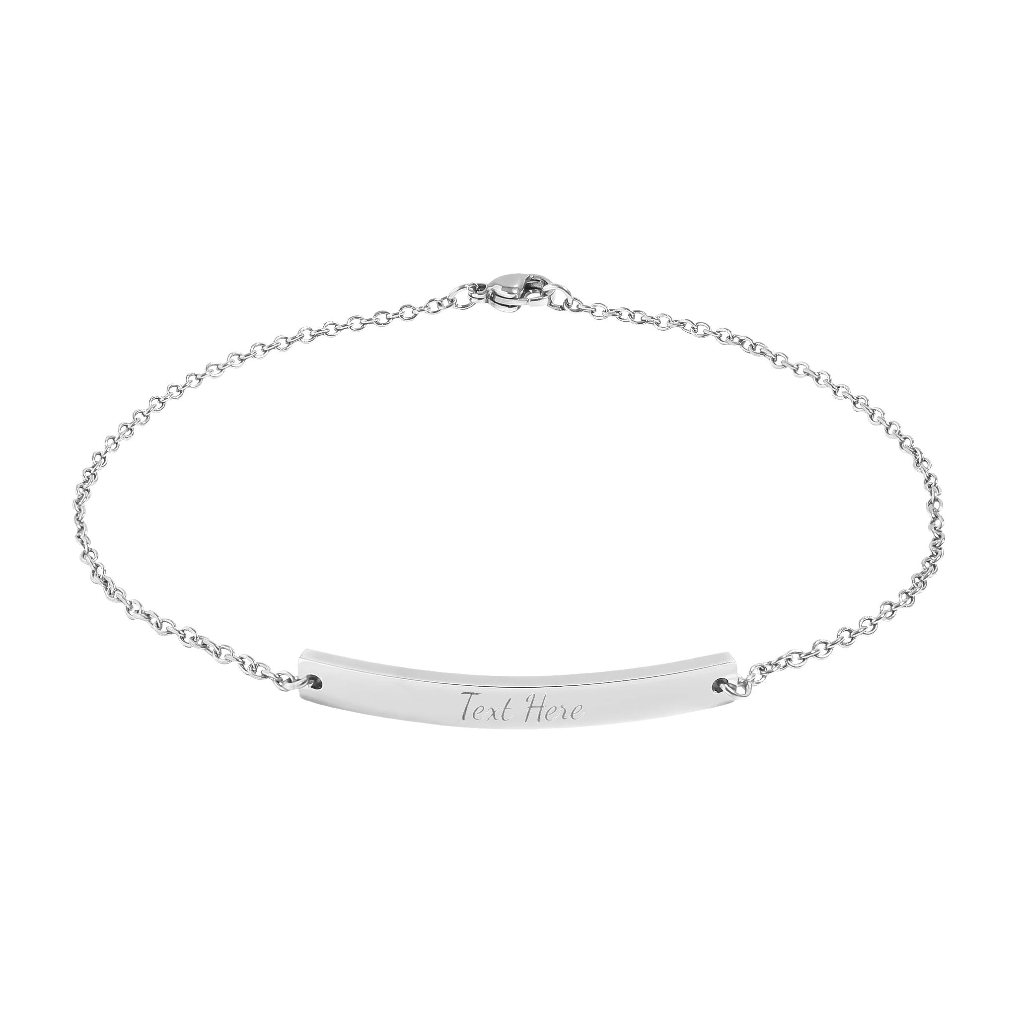 Curved Bar Anklet (Engraving)