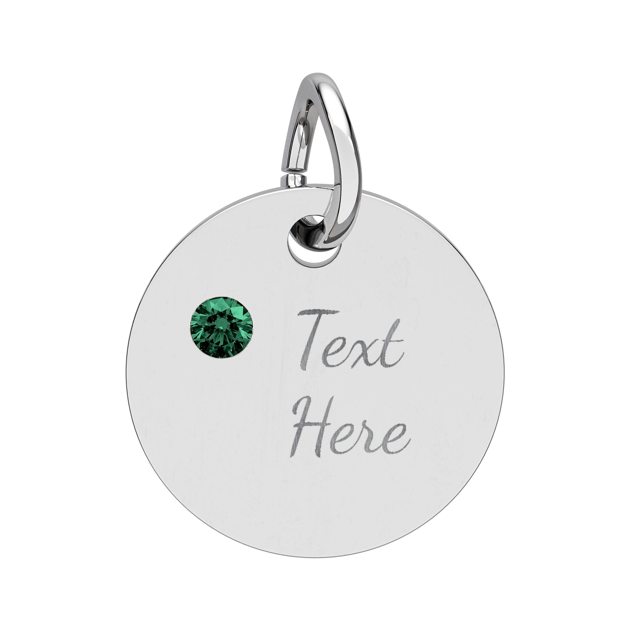 Birthstone Circle Charm (Engraving)