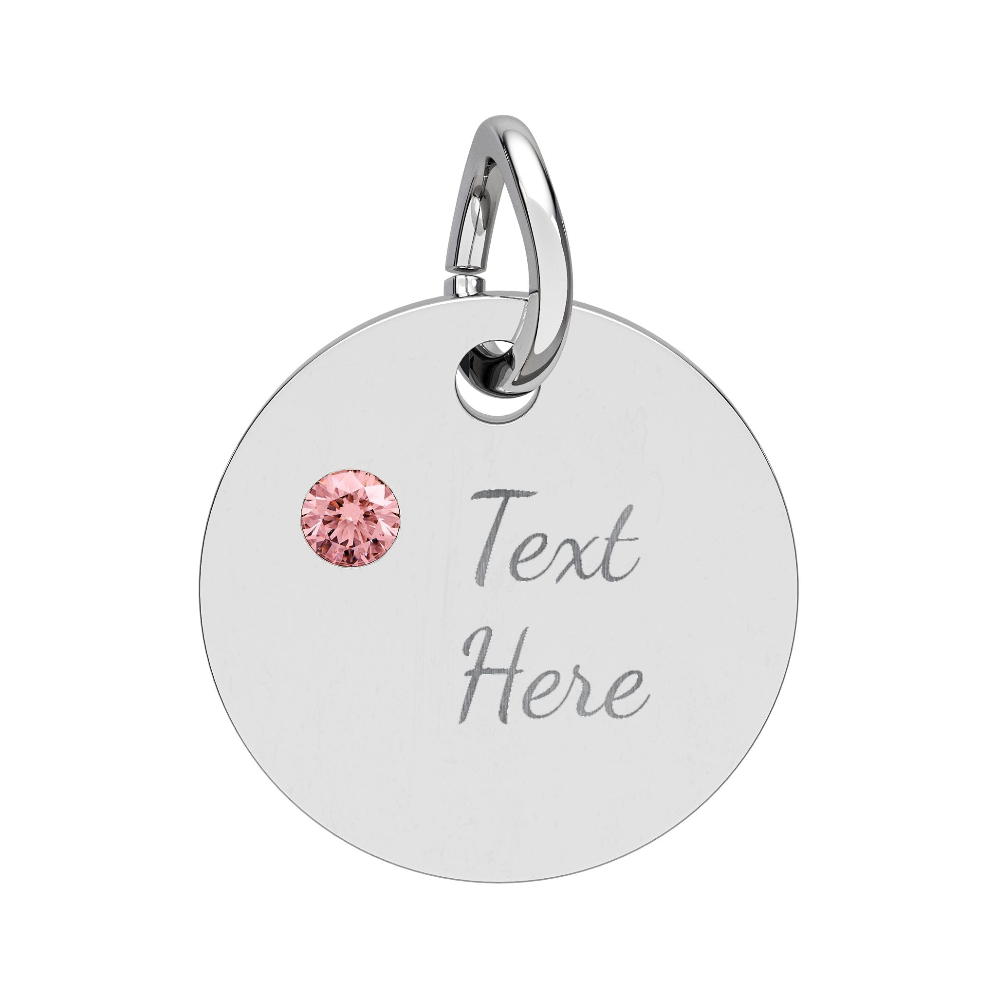 Birthstone Circle Charm (Engraving)