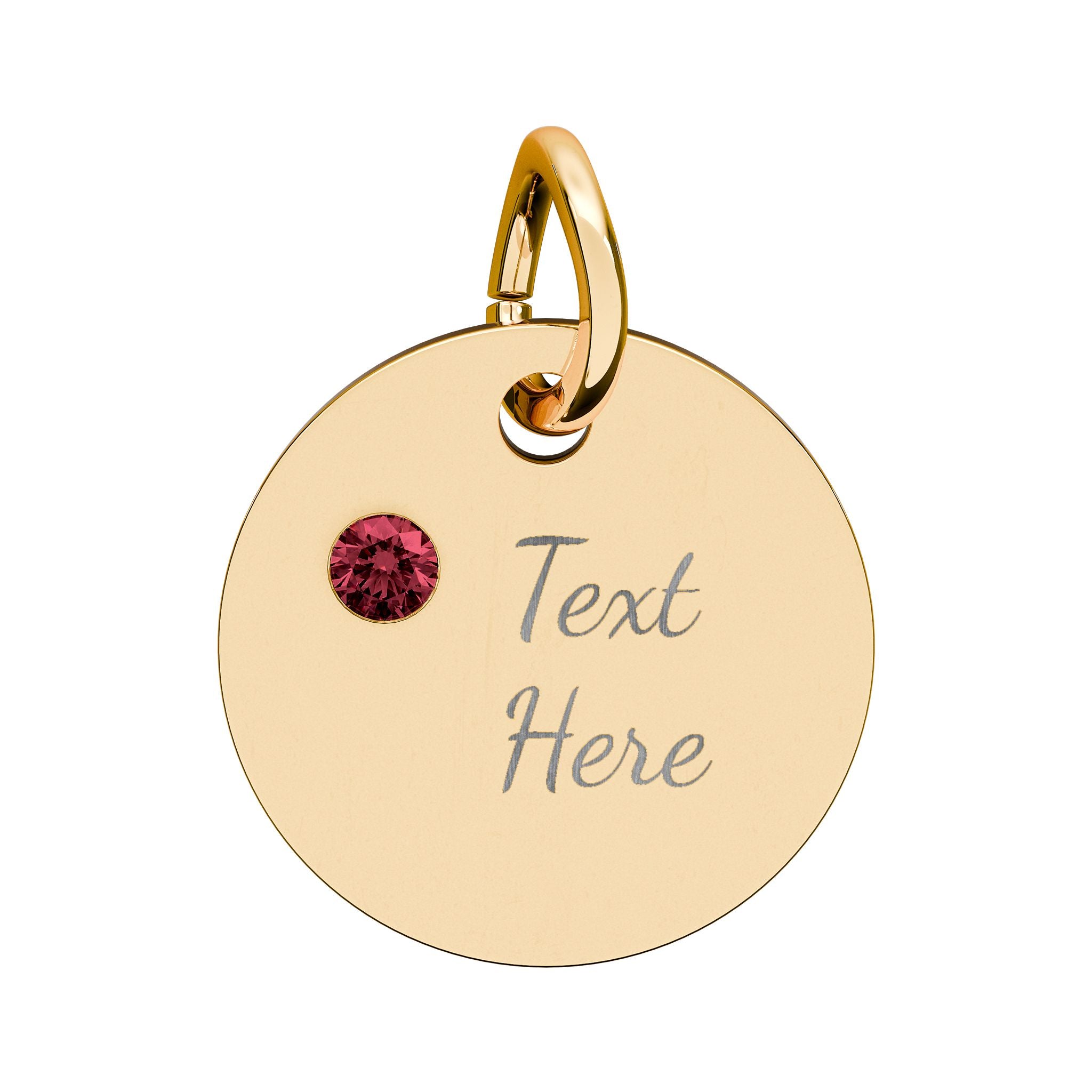 Birthstone Circle Charm (Engraving)