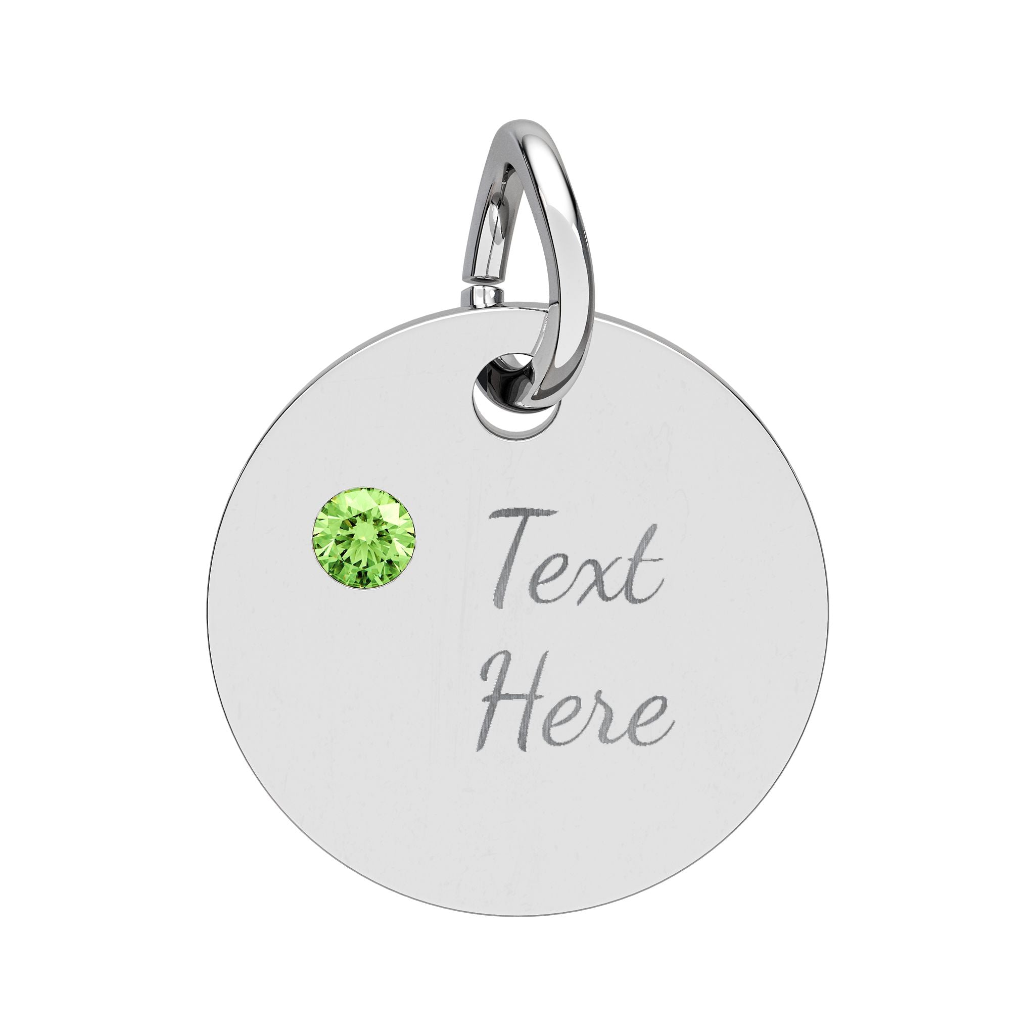 Birthstone Circle Charm (Engraving)