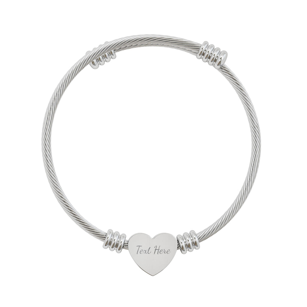 Heart Cuff Bracelet (Engraving)