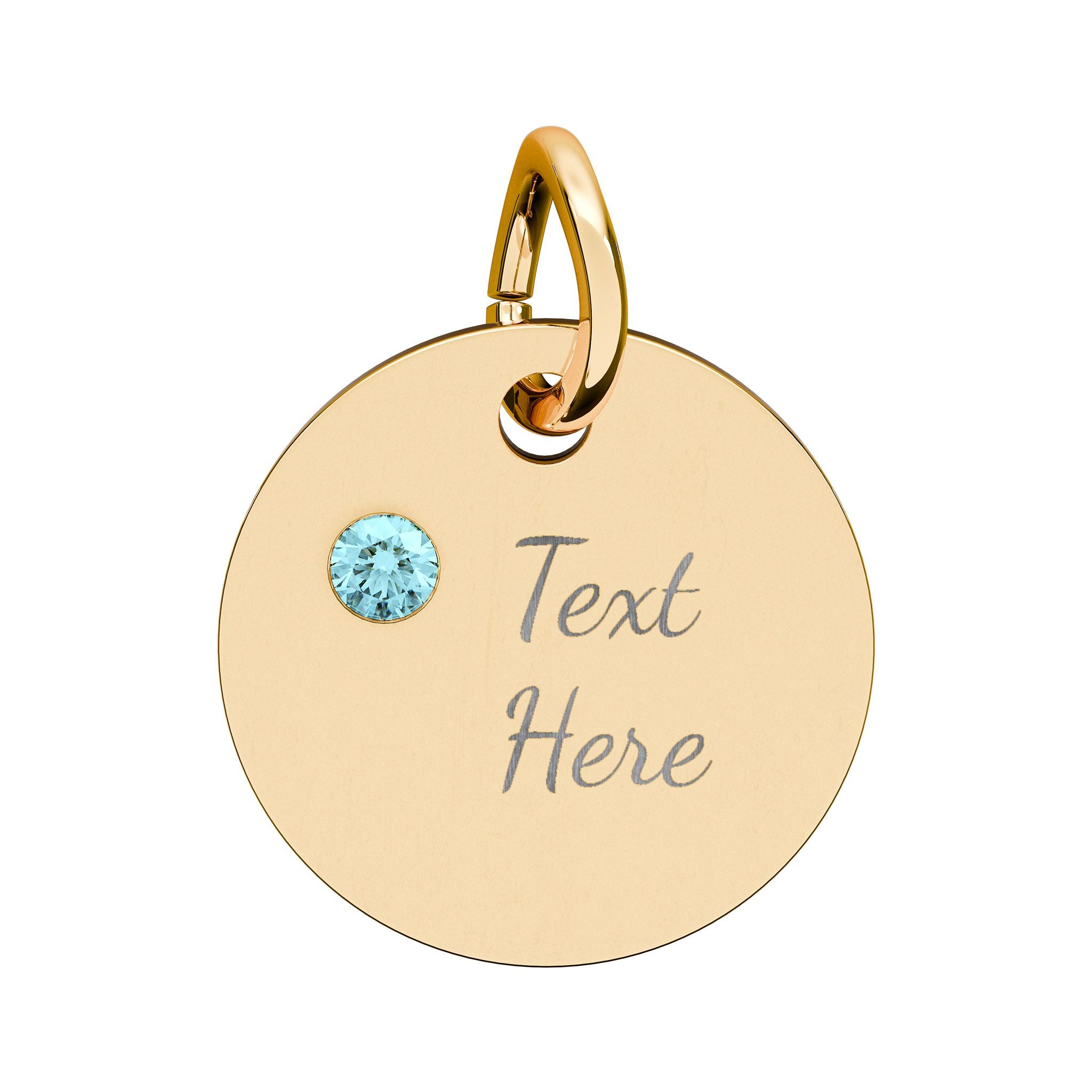 Birthstone Circle Charm (Engraving)