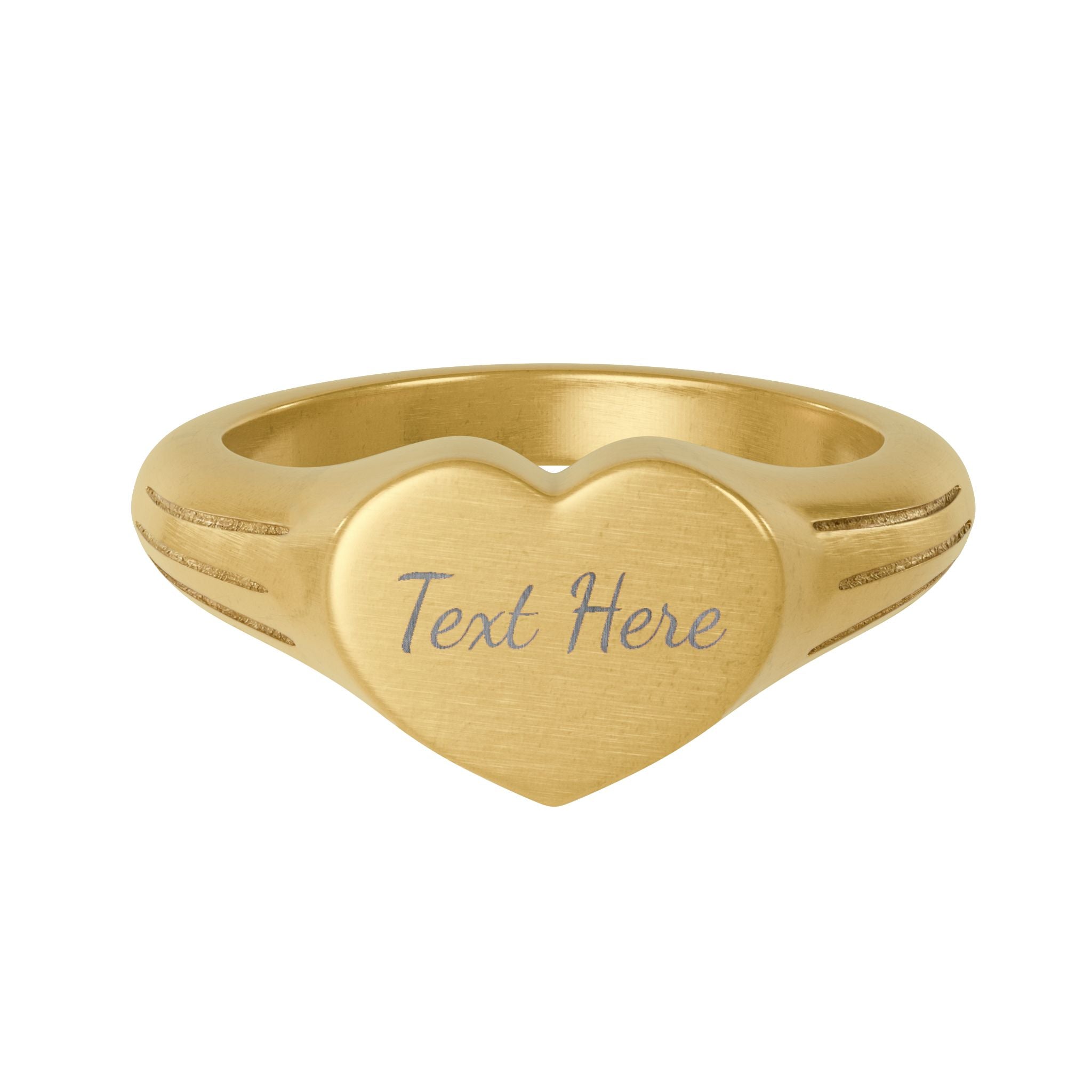 Gold Heart Signet Ring