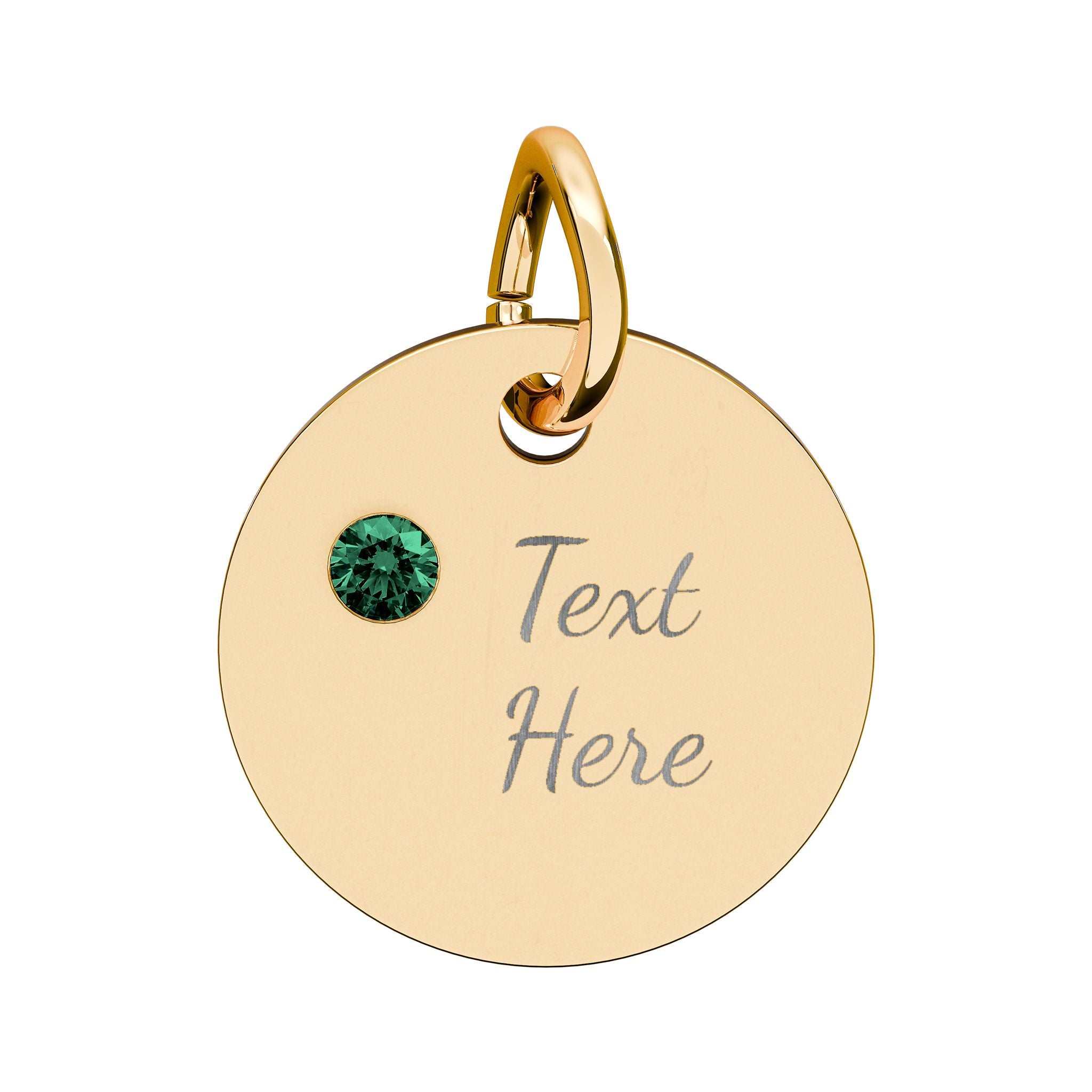Birthstone Circle Charm (Engraving)